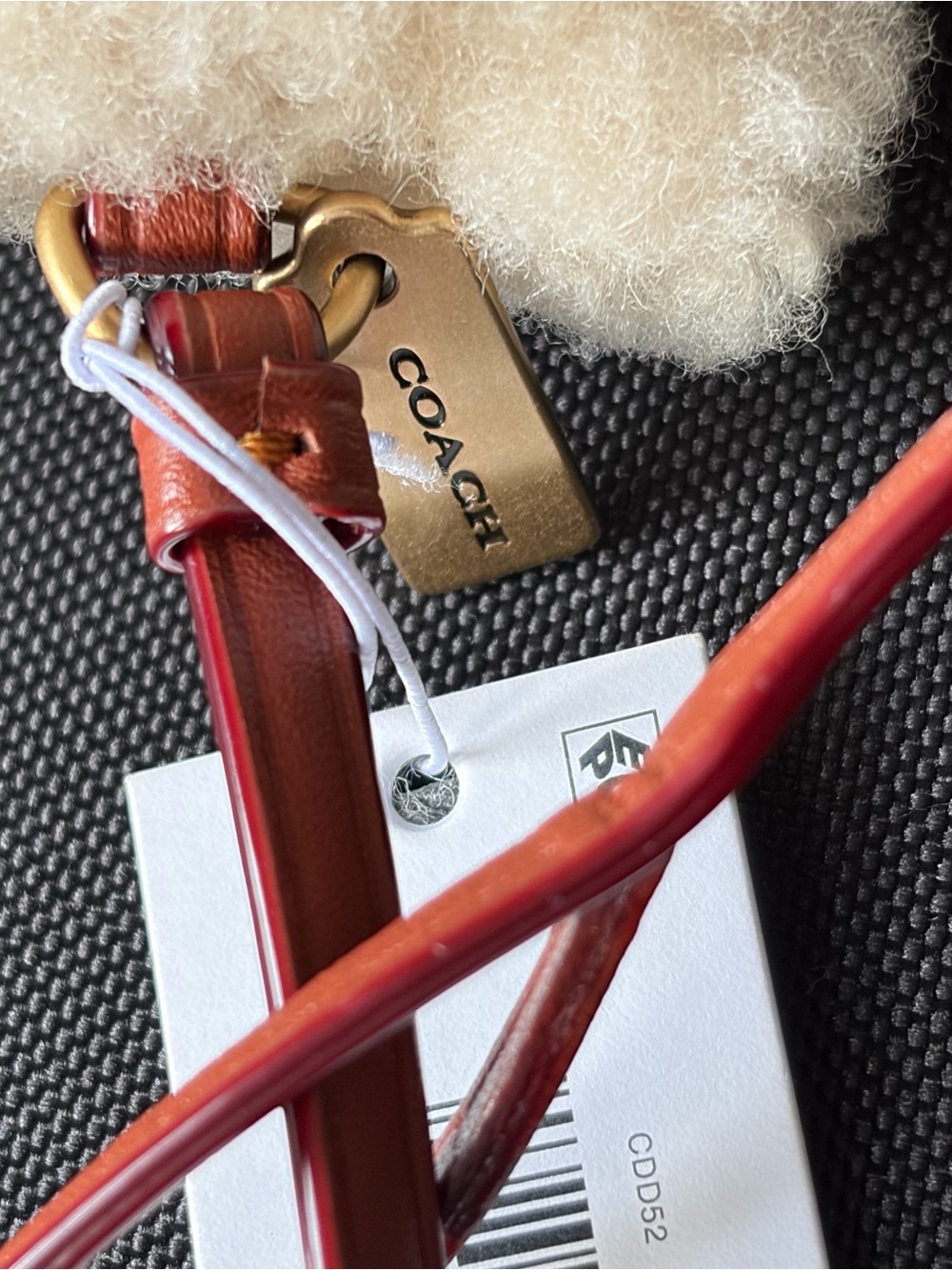 Coach Cream Shearling Puffy Bear Bag Charm NWT - Picture 2 of 4